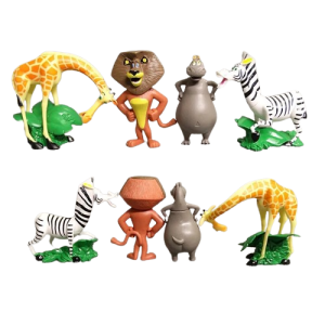 Figurkai Postaci Ze Znanego Filmu I Bajki Madagaskar 4 Sztuki