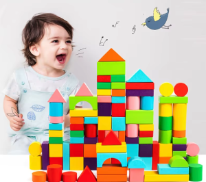 Klocki Edukacyjne Kolorowe Montessori Drewniane Eko 100 Sztuk