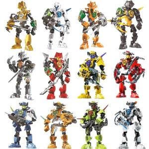 Zestaw Klocków Figurkai Bionicle 12 Sztuk Zastęp Wojowników