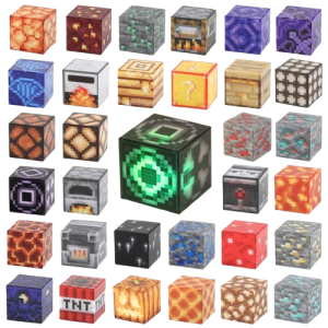 Klocki Edukacyjne Magnetyczne Minecraft Świecące Led 2x2 Cm 40 Sztuk