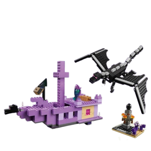 Komplet Klocków Minecraft Z Ender Smokiem I Statkiem 657 Sztuk