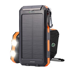 Powerbank Solarny z x USB Latarka Bezprzewodowym Ładowanie 10000MAH 8