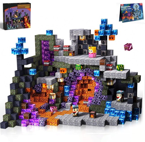 Zabawka 300szt Klocki Magnetyczne Minecraft Lava City