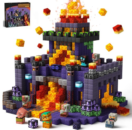 Zabawka 300szt Klocki Magnetyczne Minecraft Wulkan