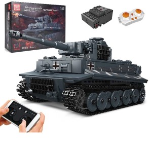 Klocki techniczne czołg zdalnie sterowany RC aplikacja akumulator USB