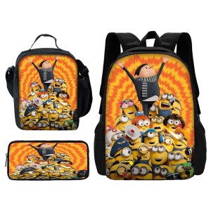 Zestaw Szkolny 3w1 Gru i Minionki Plecak Lunchbox i Piórnik