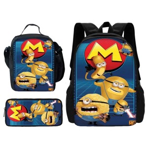 Zestaw Szkolny 3w1 Gru i Minionki Plecak Lunchbox i Piórnik
