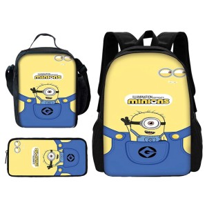 Zestaw Szkolny 3w1 Gru i Minionki Plecak Lunchbox i Piórnik