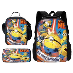 Zestaw Szkolny 3w1 Gru i Minionki Plecak Lunchbox i Piórnik