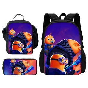 Zestaw Szkolny 3w1 Gru i Minionki Plecak Lunchbox i Piórnik