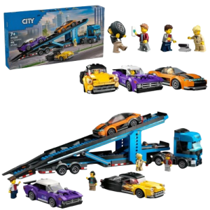 Klocki CITY – laweta z samochodami sportowymi, zestaw 998 elementów