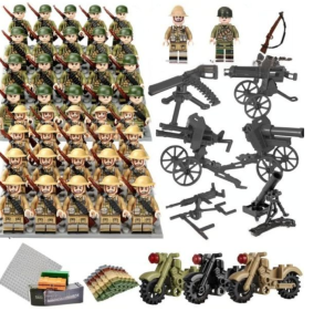 Figurki żołnierzy – zestaw klocków 40 sztuk z akcesoriami