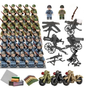 Figurki żołnierzy – zestaw klocków 40 sztuk z akcesoriami