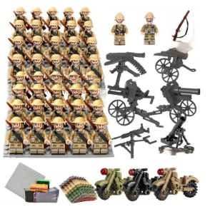 Figurki żołnierzy – zestaw klocków 40 sztuk z akcesoriami