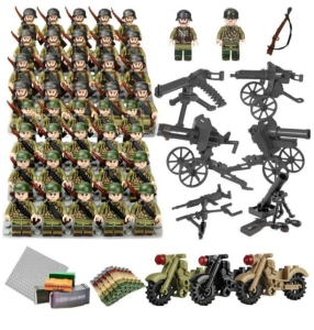 Figurki żołnierzy – zestaw klocków 40 sztuk z akcesoriami