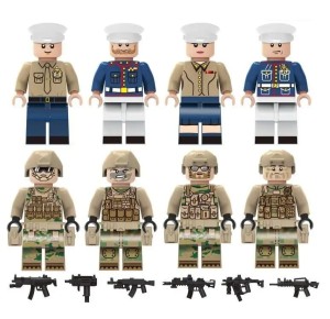 Klocki – duży zestaw 8 figurek żołnierzy z akcesoriami