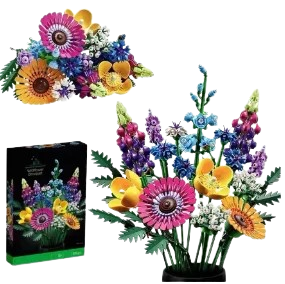 Klocki ICONS – bukiet łąkowych kwiatów, zestaw 939 elementów